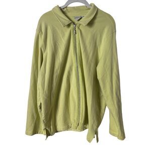 Sigrid Olsen Sport Lime‎ Green Full Zip Sweatshirt 2X